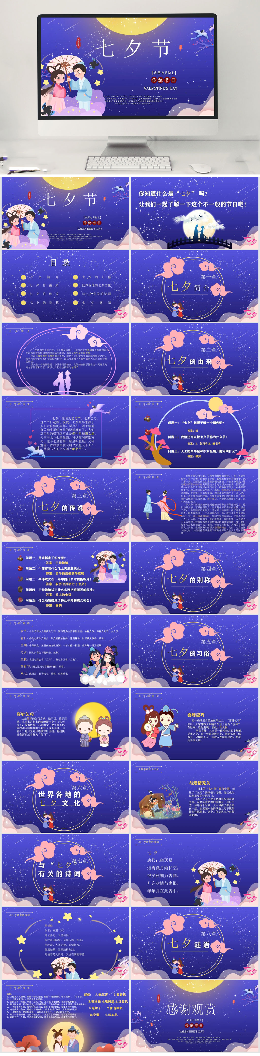 牛郎织女七夕PPT素材