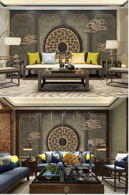 中国风复古古典背景墙