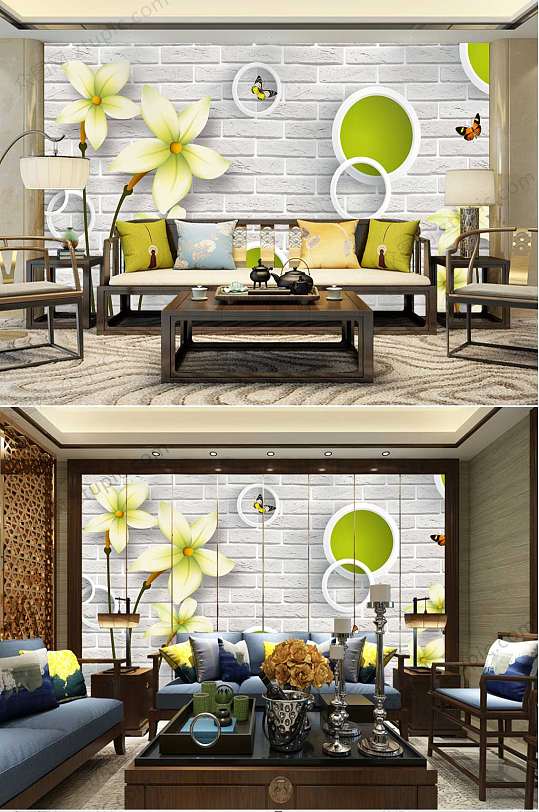 简约时尚现代3d背景墙