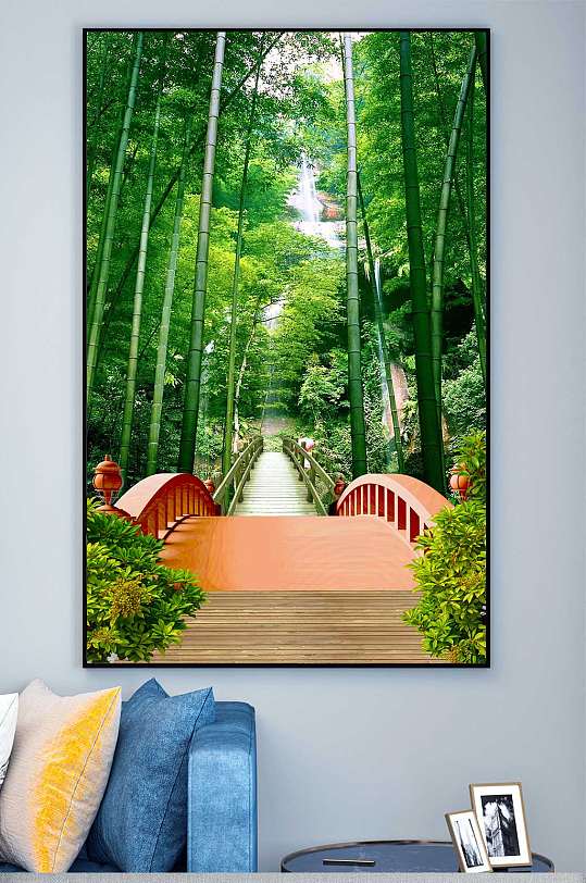 竹林玄关风景装饰画-众图网