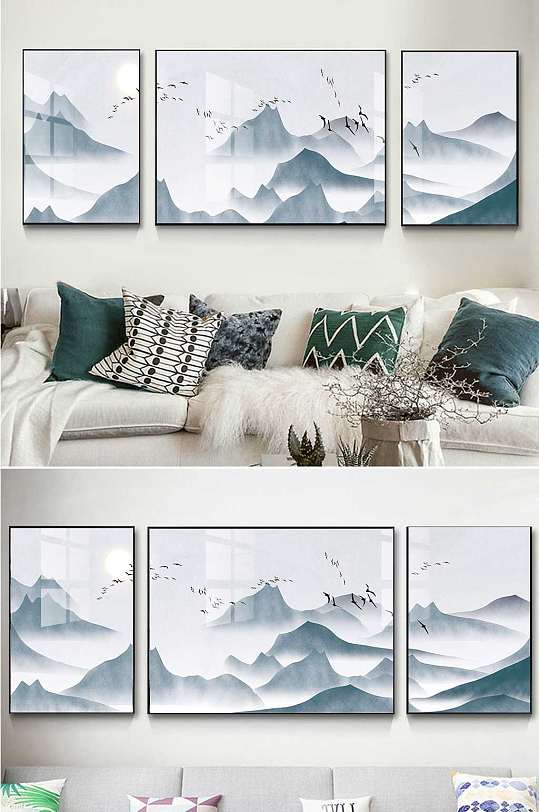 水墨山水中国风装饰画-众图网