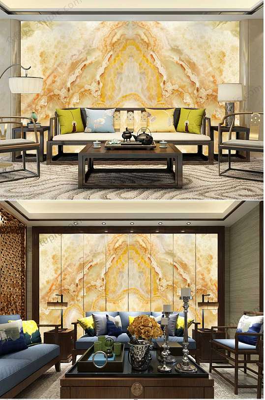 石纹背景墙电视墙-众图网