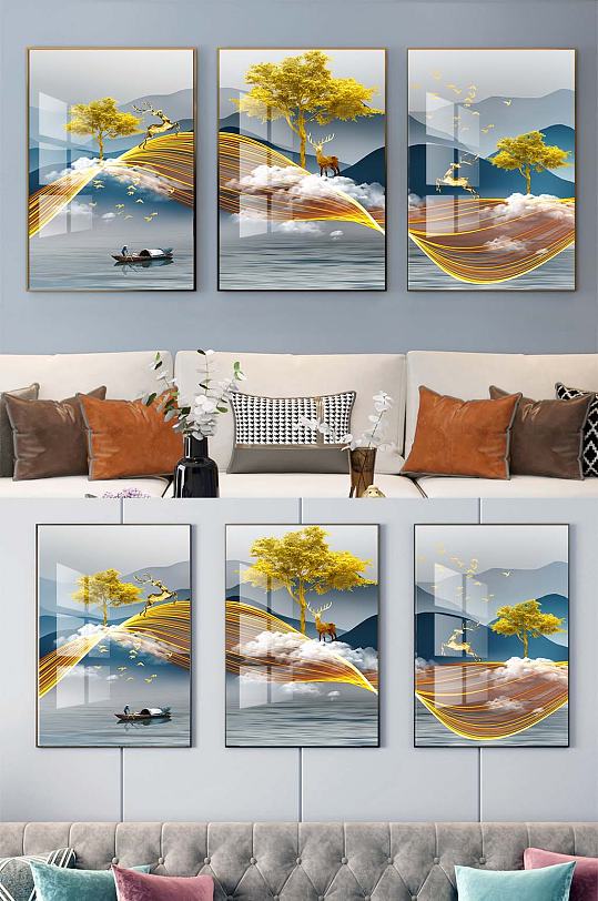 新中式山水装饰挂画-众图网