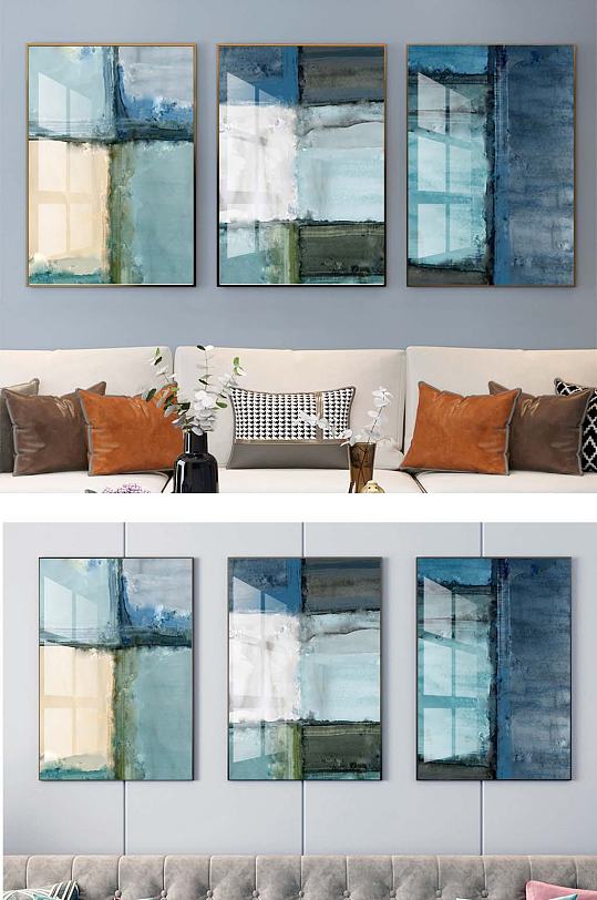 装饰简约三联挂画-众图网