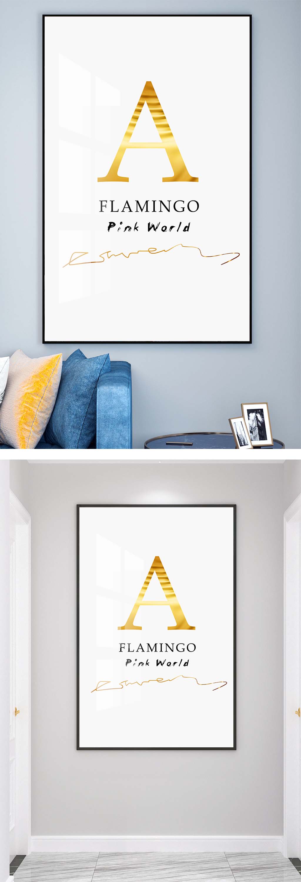 简约字母装饰挂画素材