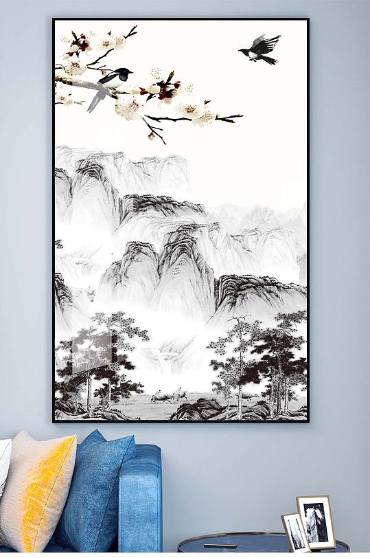 水墨装饰挂画入户