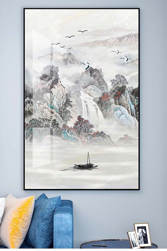 水墨玄关装饰挂画-众图网