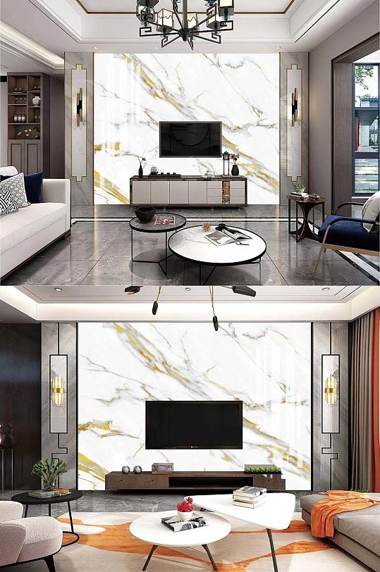 大理石电视背景客厅-众图网