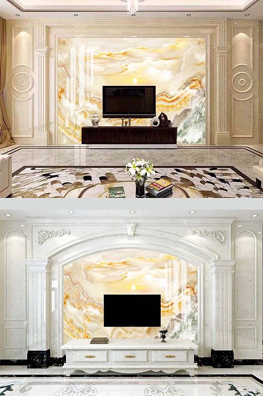 大理石米黄电视背景-众图网