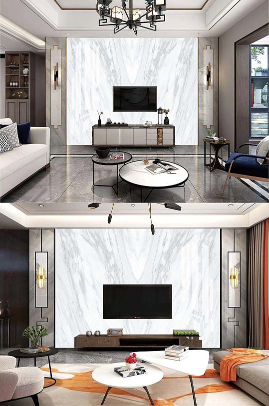 大理石爵士白电视背景-众图网