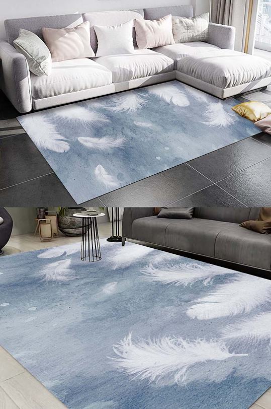 羽毛简约地毯装饰-众图网