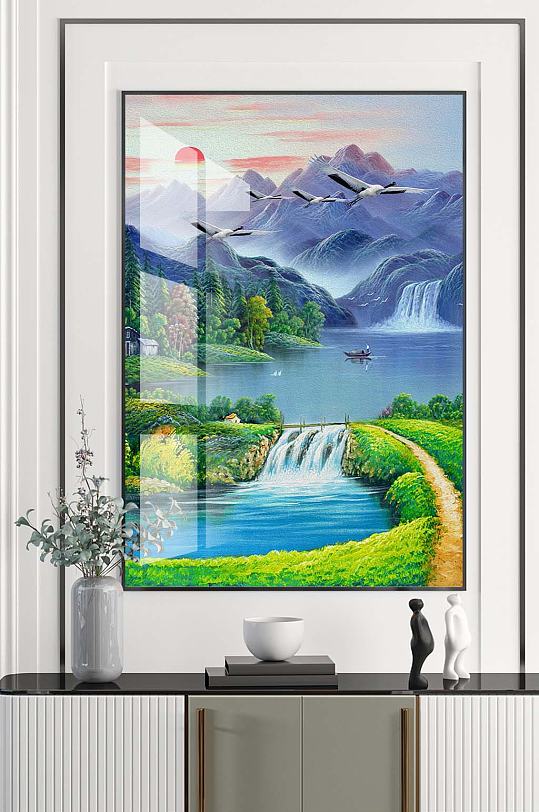 油画山水装饰挂画-众图网
