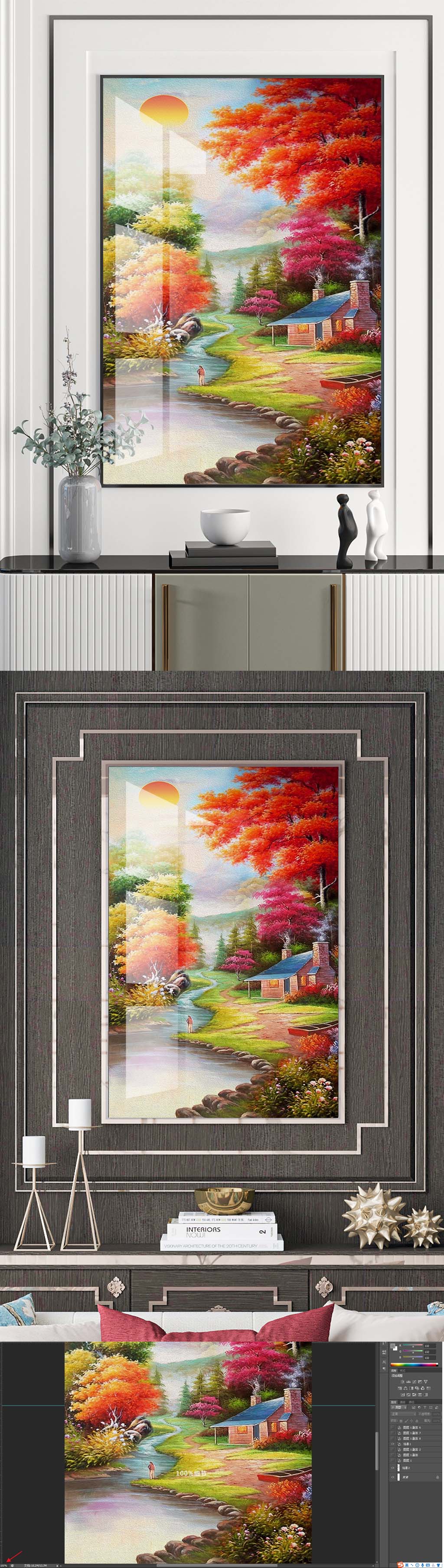 油画装饰挂画玄关素材