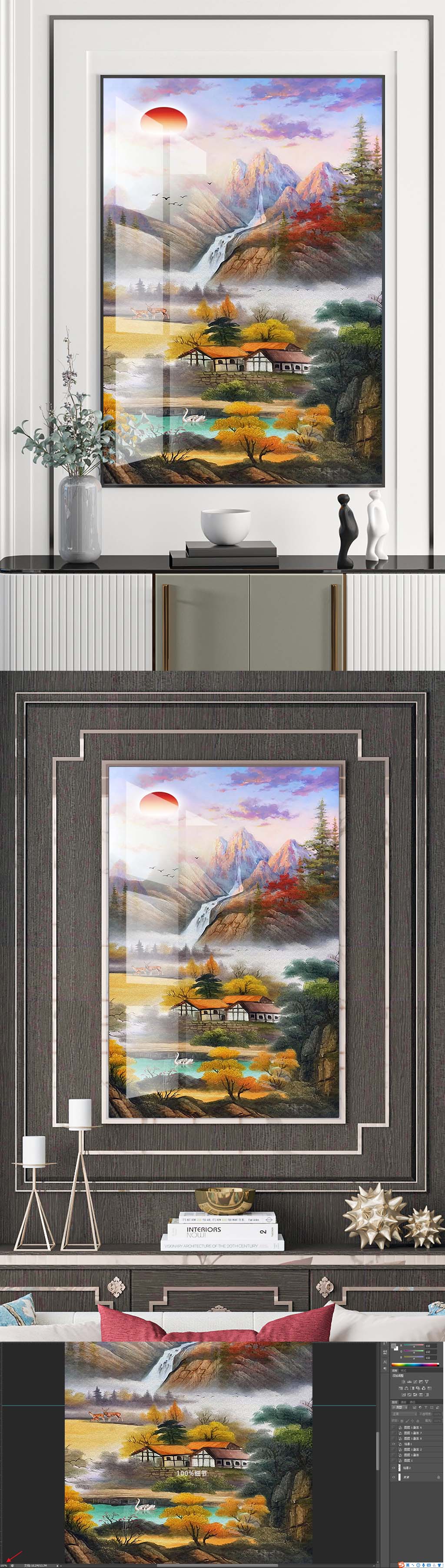 玄关油画装饰挂画素材
