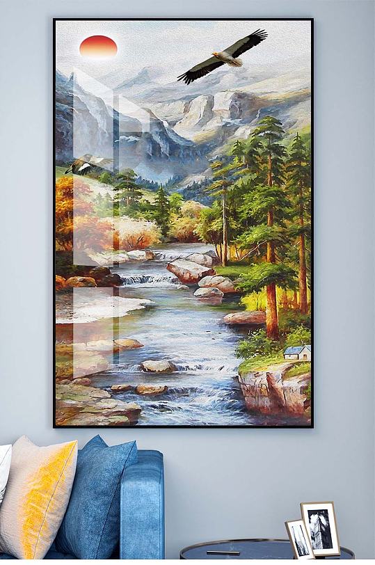 玄关山水装饰挂画-众图网