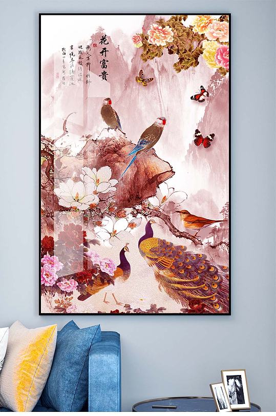 花鸟工笔电视背景-众图网