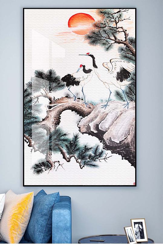 松鹤延年装饰挂画-众图网