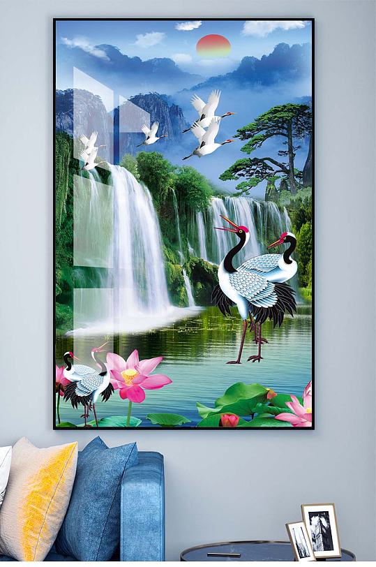 流水生财装饰挂画-众图网