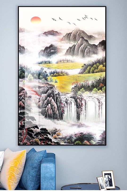 山水风景油画挂画-众图网