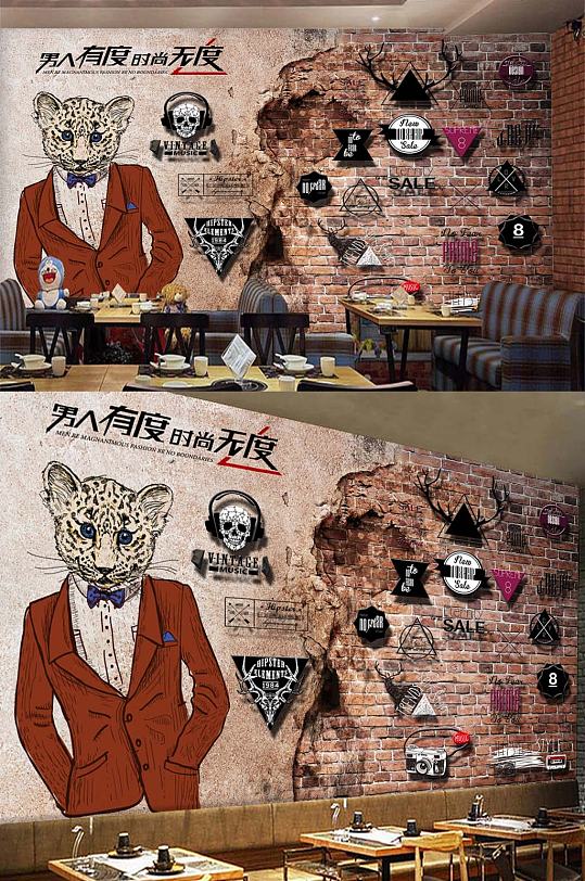 服饰墙绘工装背景-众图网