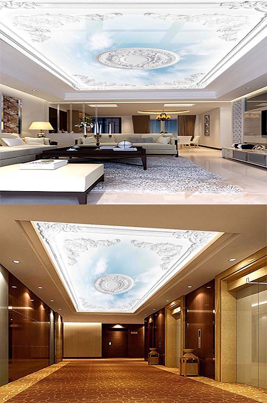 大气客厅天花吊顶-众图网