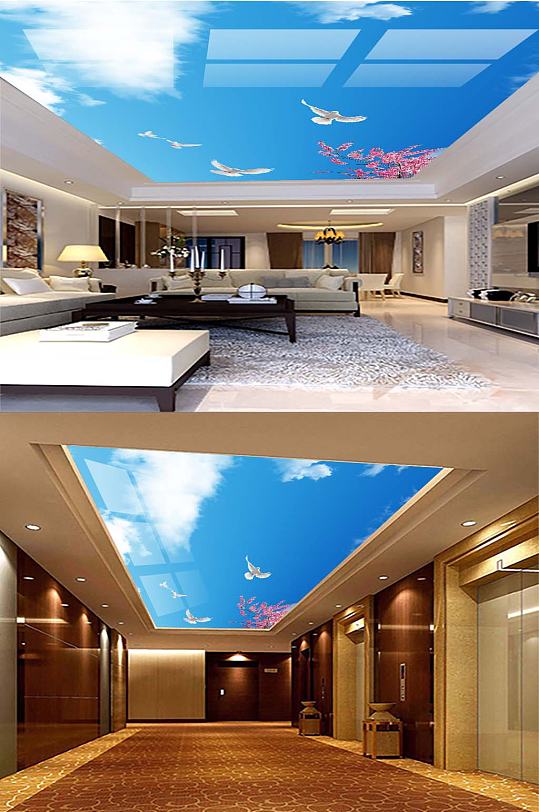 蓝天大厅天花吊顶-众图网