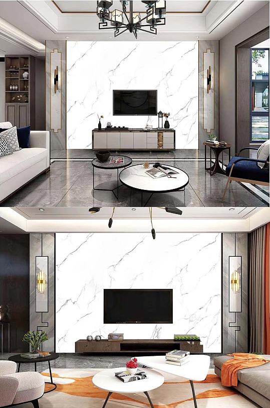 爵士白大理石电视背景-众图网