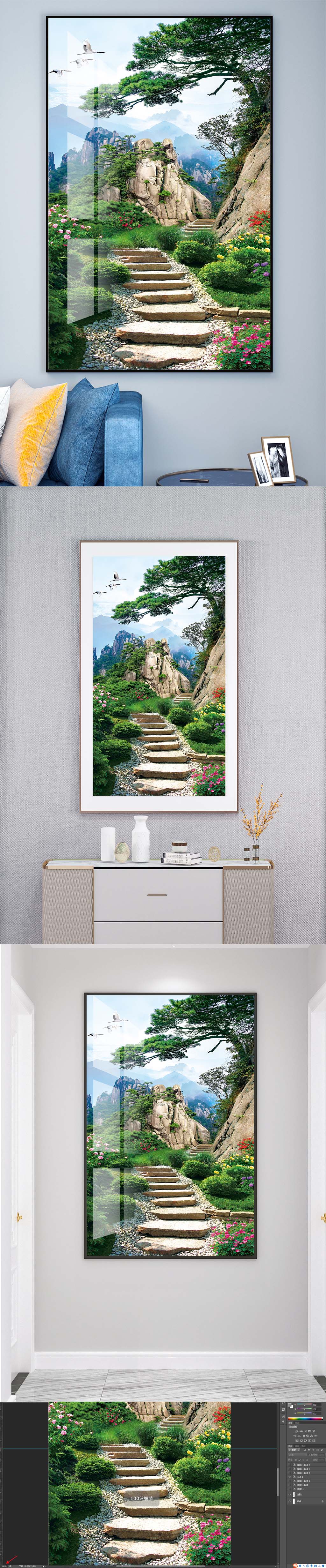 简约走廊装饰挂画素材