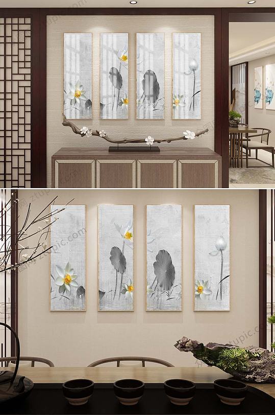 禅意荷花装饰挂画-众图网