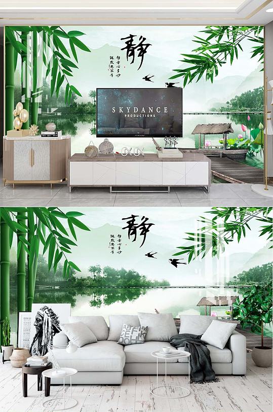 静竹电视背景中式-众图网