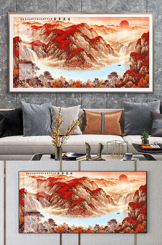 山水中式电视背景-众图网