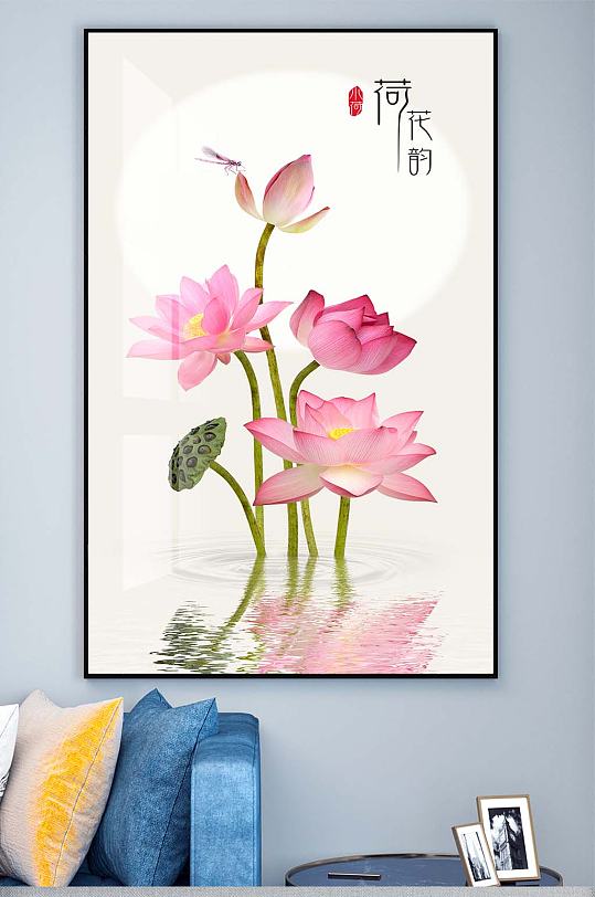 荷花韵玄关装饰挂画-众图网