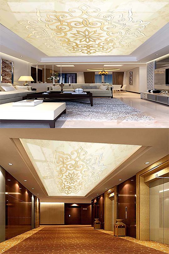 欧式花纹吊顶背景-众图网