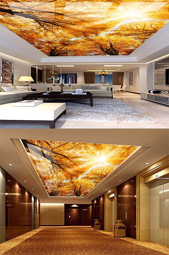 枫叶客厅天花吊顶-众图网