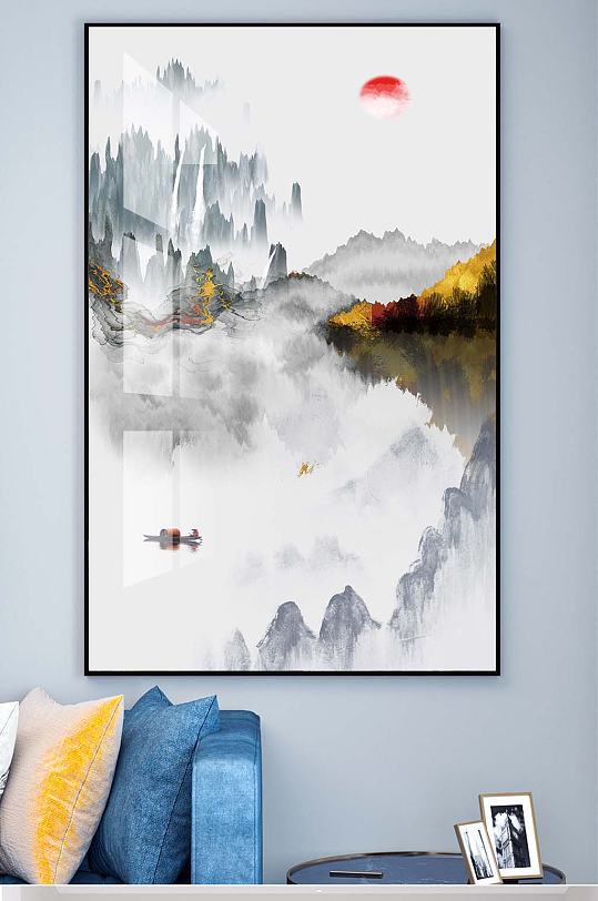 水墨山水装饰挂画-众图网