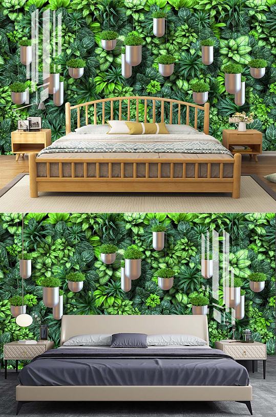 植物床头装饰背景-众图网