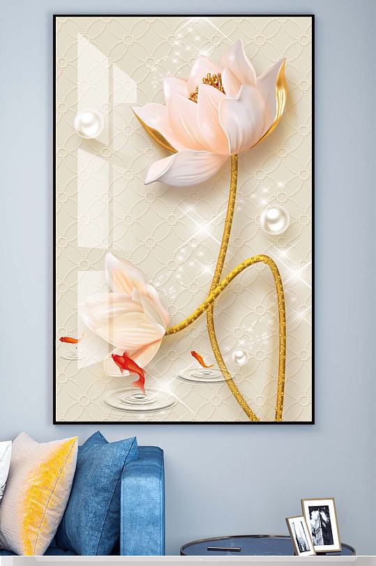 荷花新中式装饰挂画-众图网