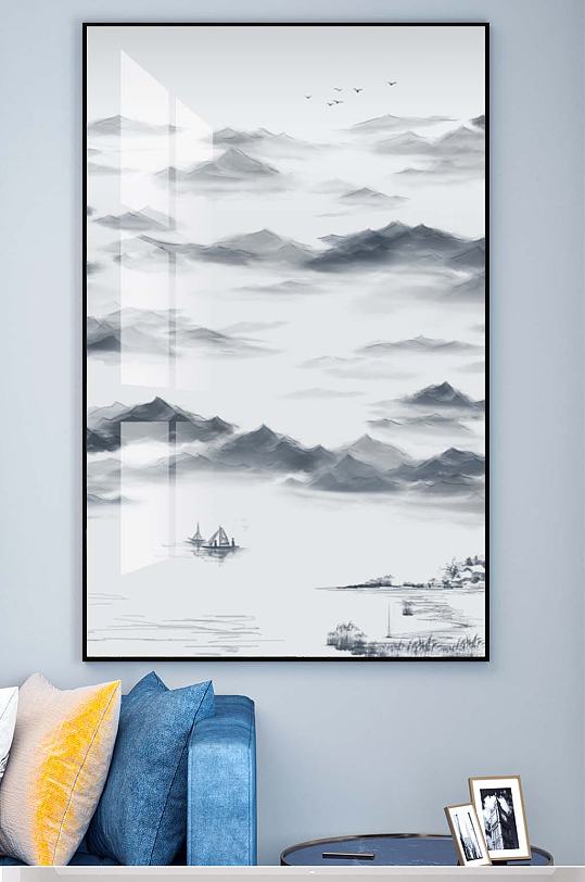 意境山水水墨装饰挂画-众图网
