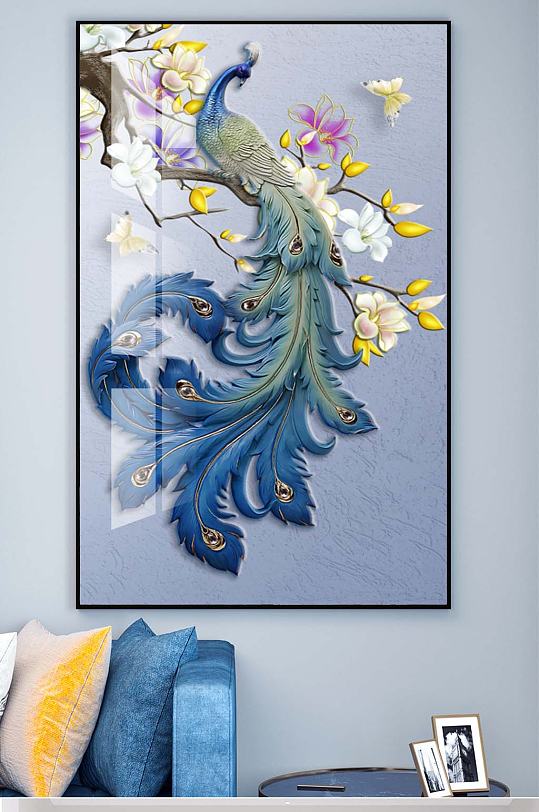 孔雀古典装饰挂画-众图网