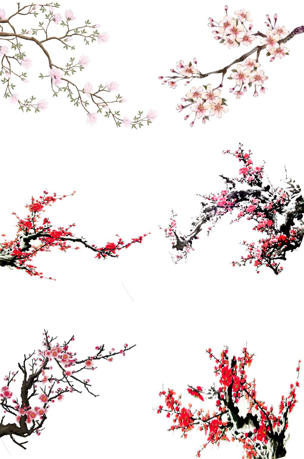 手绘花卉免扣素材素材