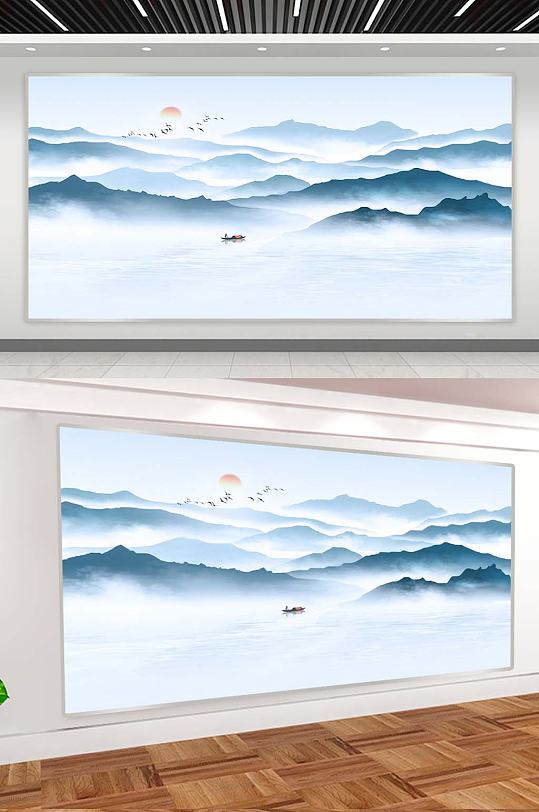 电视背景新中式-众图网