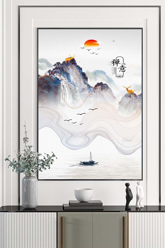 新中式装饰挂画-众图网