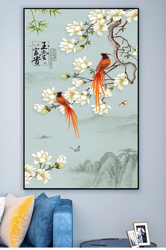 白玉兰装饰画-众图网