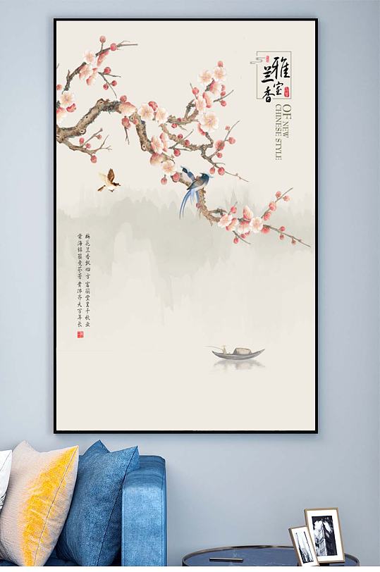 喜鹊报春装饰画-众图网