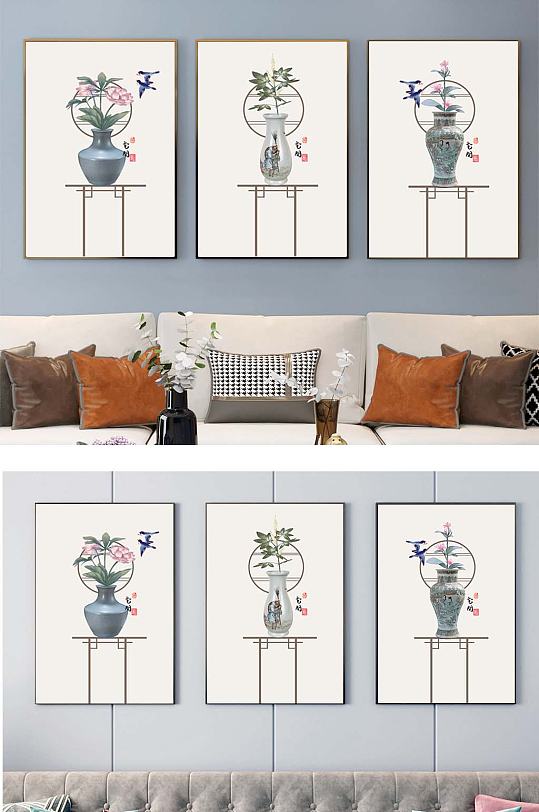 新中式装饰三联-众图网