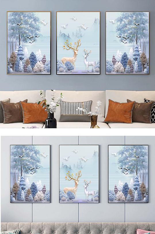 北欧三联麋鹿-众图网