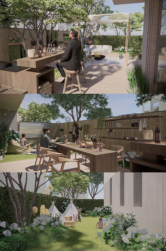 景观庭院设计模型-众图网