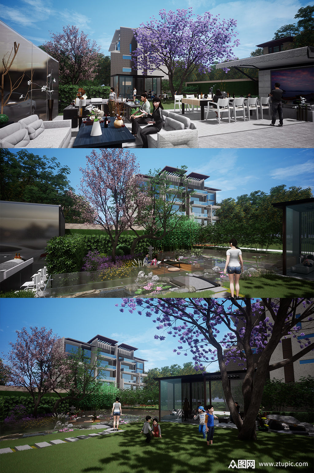 庭院景观设计模型模板下载-编号2399525-众图网