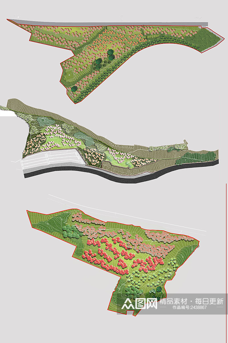 景观平面彩平ps素材