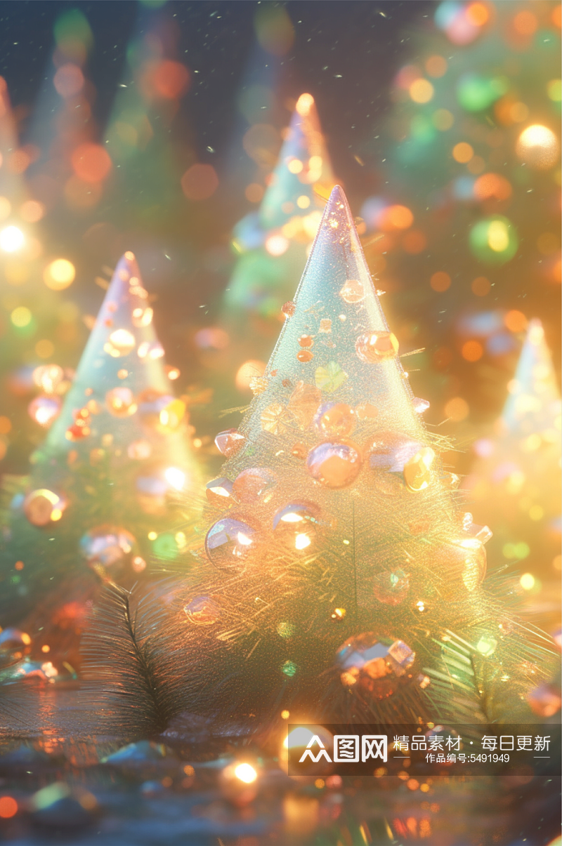 AI数字艺术节日氛围圣诞节圣诞树素材